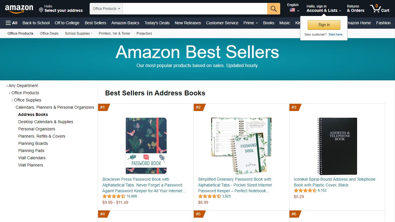 Amazon Best Sellers: Best Address Books